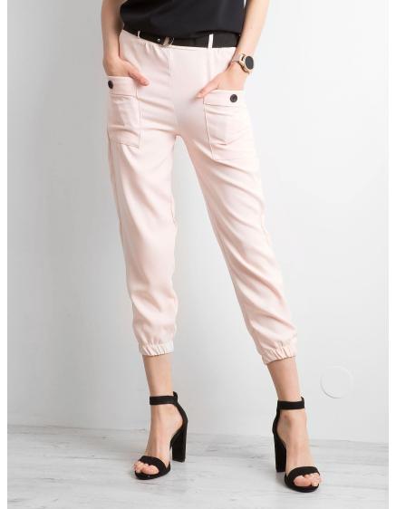Dámské kalhoty se šňůrkou LIGA světle růžové