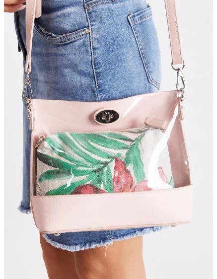 Dámská kabelka s kosmetickou taštičkou BAGGY světle růžová