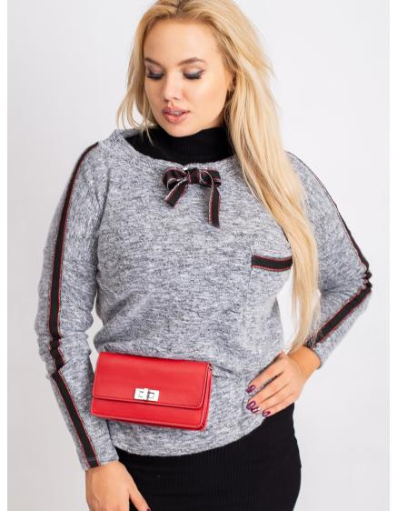 Levně Dámská halenka plus size DIAZ šedá