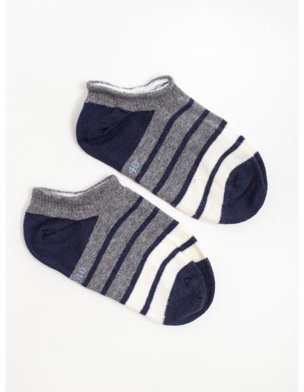 Dámské ponožky pruhované NORMAN šedé tmavě modré
