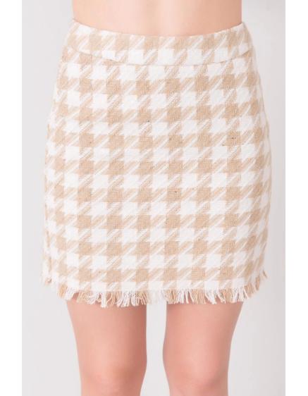 Dámská sukně mini BSL béžovo-bílá
