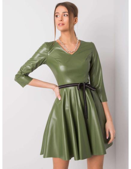Dámské šaty MIREIA z ekokůže zelené