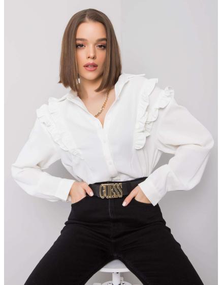 Levně Dámská košile s volánky Layla OCH BELLA ecru