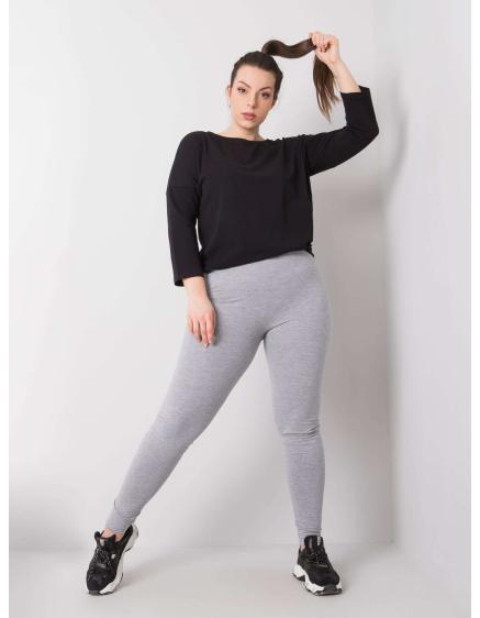 Dámské legíny melanžové plus size bavlněné PHOEBE šedé