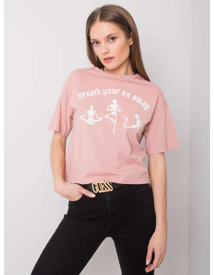 Dámské tričko s potiskem Piper RUE PARIS růžové