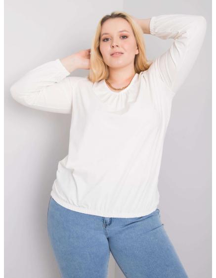 Dámská halenka bavlněná plus size s dlouhým rukávem HAILEY ecru