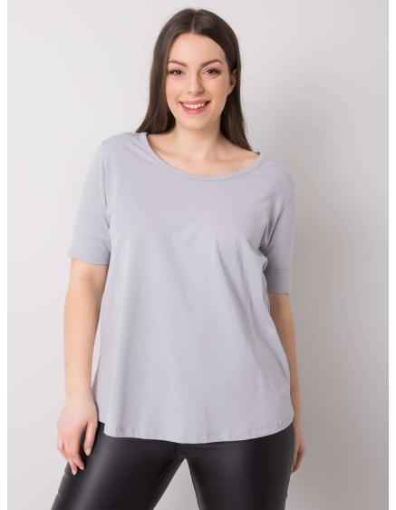 Dámské tričko bavlněné plus size MISSY světle šedé