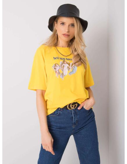 Dámské tričko s potiskem Jasmine RUE PARIS žluté