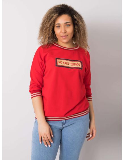 Dámská halenka plus size s nápisem Kendal červená Dámská halenka plus size s nápisem Kendal červená