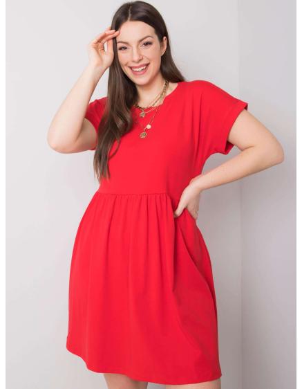 Dámské šaty bavlněné plus size MOLLY červené