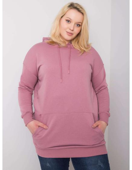 Dámská mikina s kapucí plus size LUNA růžová