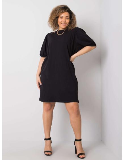Dámské šaty bavlněné mini plus size JASMINE černé