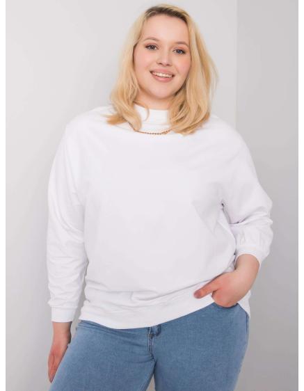 Dámská mikina s kapucí plus size HARMONY bílá