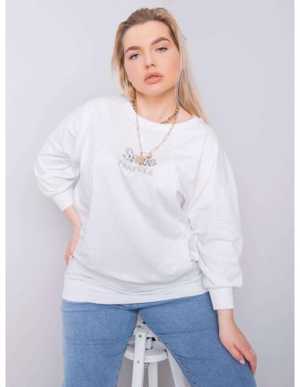 Levně Dámská halenka plus size MESSINA bílá