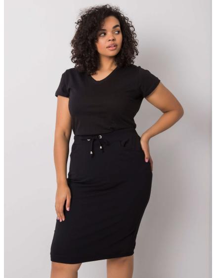 Dámská sukně plus size bavlněná ANDERIA černá