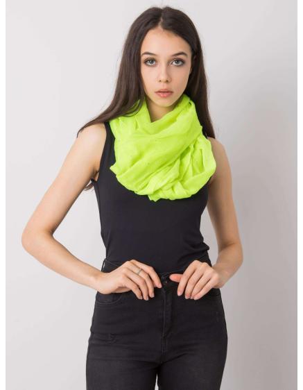 Levně Dámský šátek s třpytivou aplikací FLUO žlutý