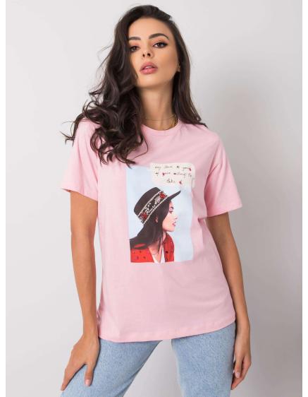 Dámské tričko s aplikací NORTH růžové