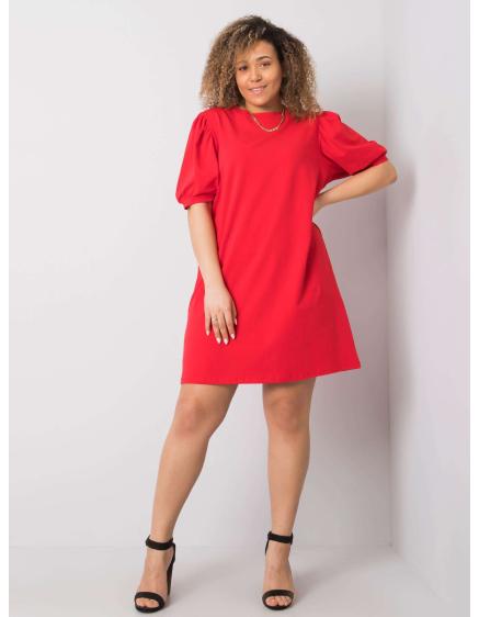 Dámské šaty bavlněné plus size JASMINE červené