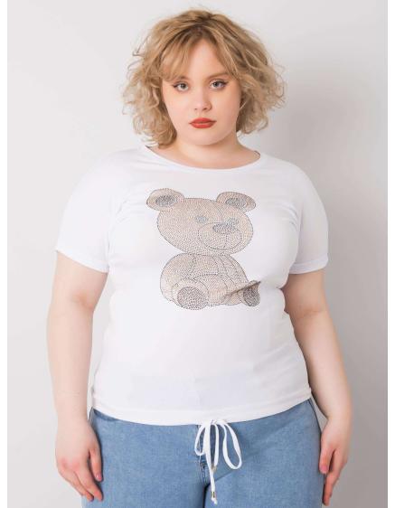 Dámská halenka plus size s kamínky LUCE bílá