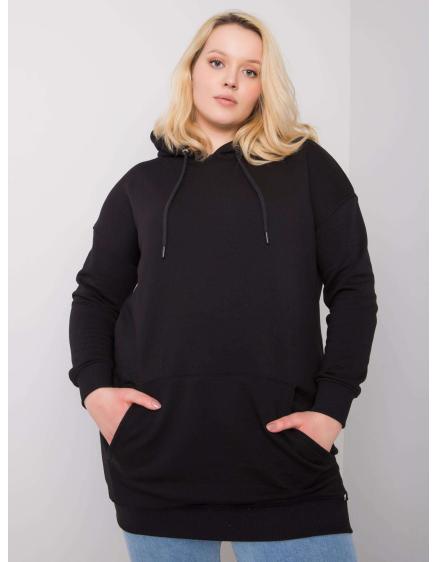 Dámská mikina s kapucí plus size LUNA černá