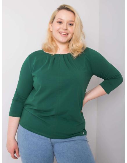 Dámská halenka plus size bavlněná JODIE tmavě zelená