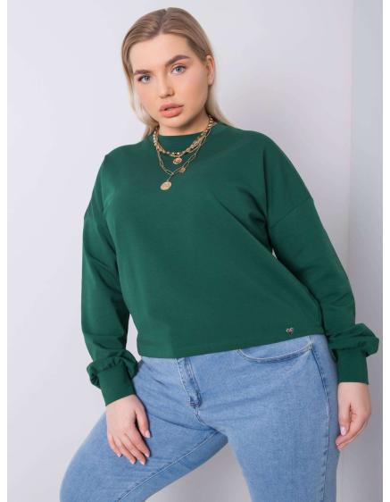 Dámská mikina plus size FLORENTIA tmavě zelená