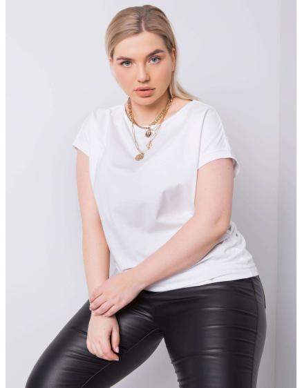 Dámské tričko plus size LEANNE bílé