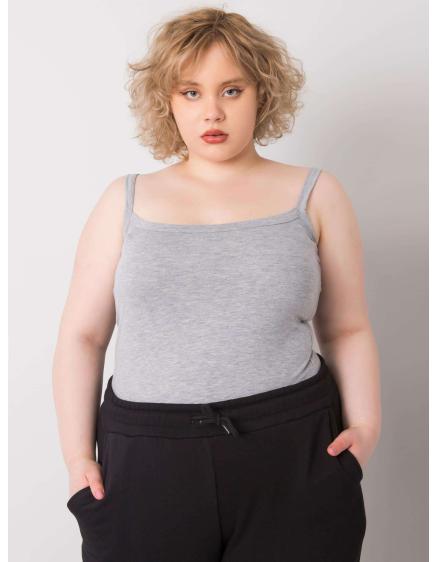 Dámský top plus size s ramínky Scarlette šedý