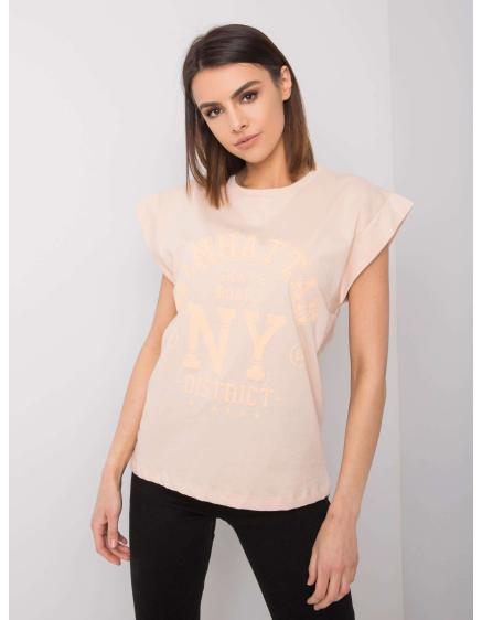 Dámské tričko s potiskem Ciara RUE PARIS broskovová