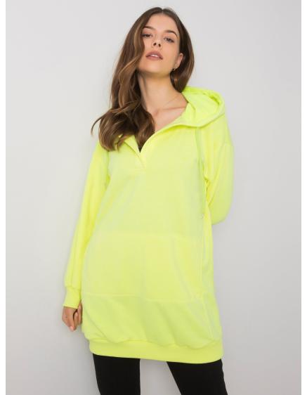 Levně Dámská mikina s kapucí FLUO žlutá