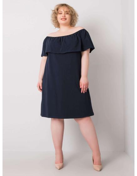 Dámské šaty z bavlny plus size KEILY námořnicky modré