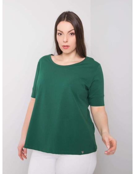 Dámské tričko plus size bavlněné MISSY tmavě zelené