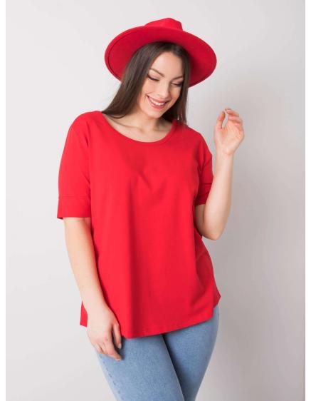 Dámské tričko bavlněné plus size MISSY červené