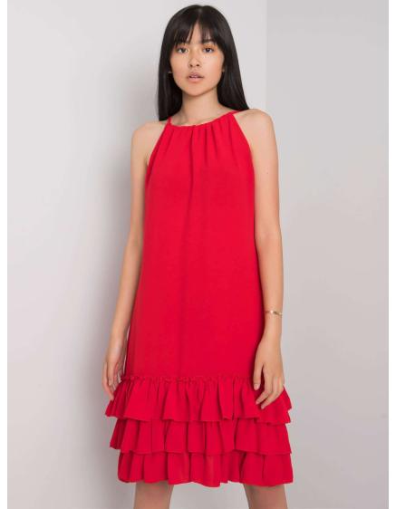 Dámské šaty s volánem Routh RUE PARIS červené
