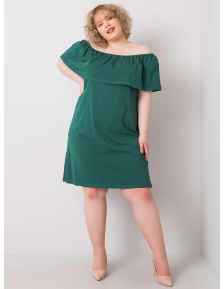 Dámské šaty plus size španělské KEILY tmavě zelené