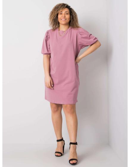 Dámské šaty bavlněné plus size JASMINE růžové