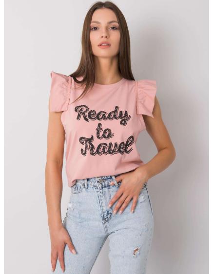 Dámské tričko s potiskem BEVERLY světle růžové
