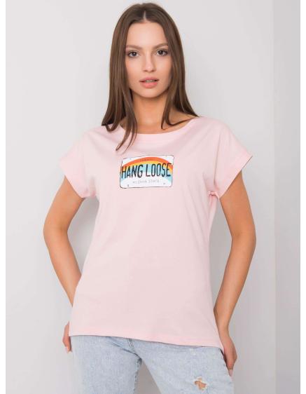Dámské tričko s potiskem ALOHA světle růžové