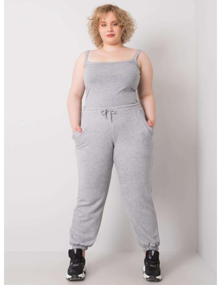 Dámské tepláky plus size bavlněné AINHOA šedé