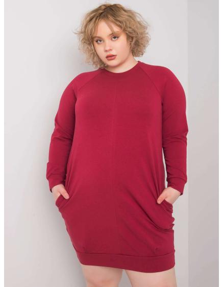 )Dámské šaty plus size ARIADNE bordó