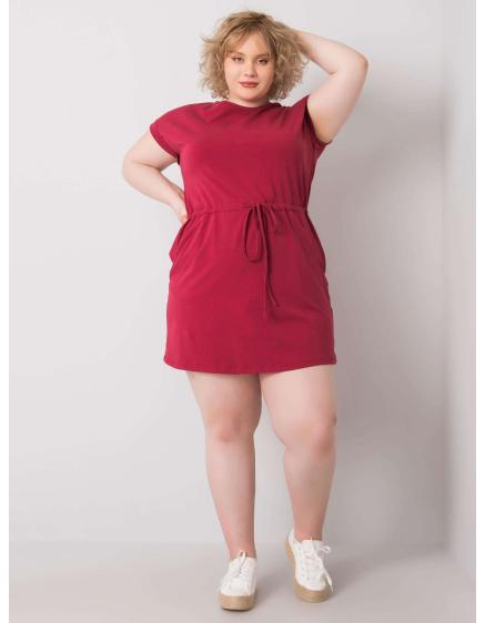 Dámské šaty plus size KORI bordó