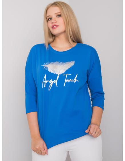 Dámská halenka s potiskem plus size DAHLEA modrá Dámská halenka s potiskem plus size DAHLEA modrá