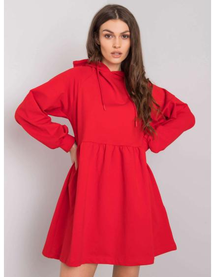 Dámské šaty s kapucí Sidorela RUE PARIS červené
