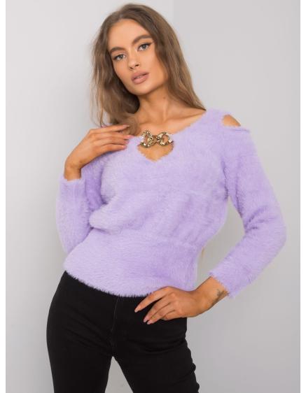 Dámský svetr s výřezy Leandre RUE PARIS fialový