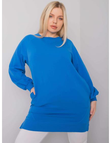 Dámská halenka hladká plus size TOLEDO tmavě modrá