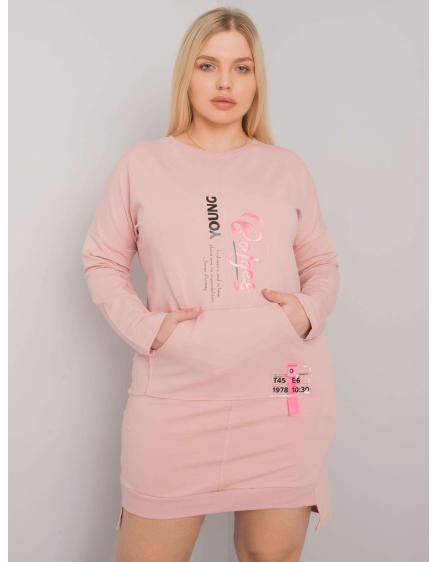 Dámské šaty plus size AKIRA růžové