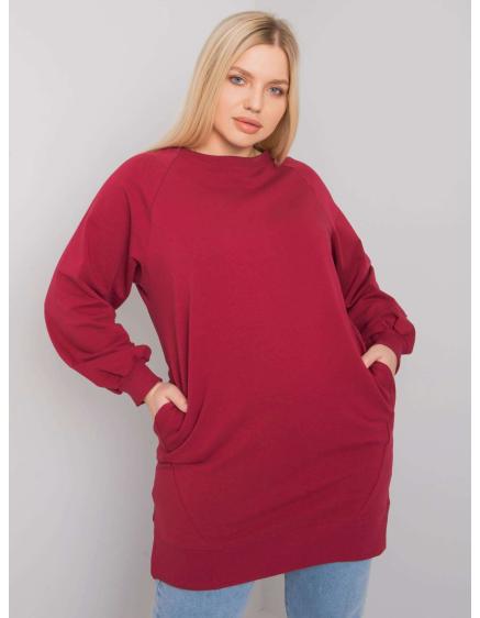 Dámská halenka hladká plus size TOLEDO bordó