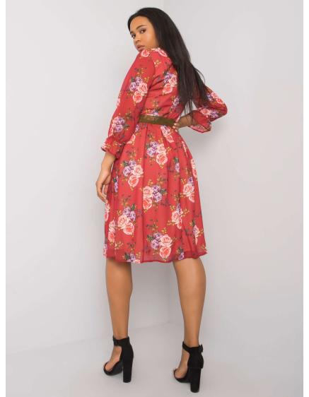 Dámské šaty květinové plus size BIANNA bordó Dámské šaty květinové plus size BIANNA bordó