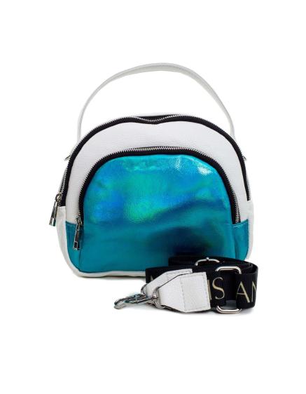 Dámská kabelka z ekologické kůže ALBINE bílo-modrá 