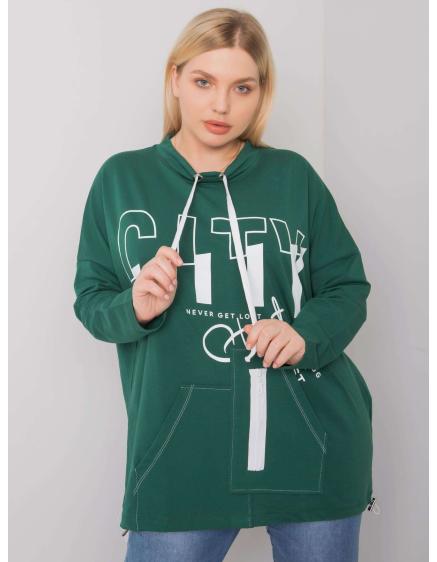 Dámská mikina plus size HACKNEY tmavě zelená